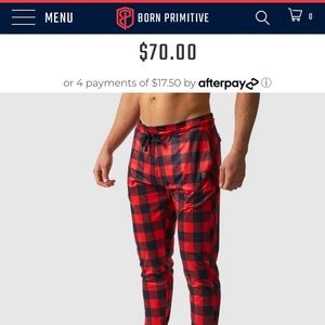Born Primititve Male Rest Day Athleisure Joggers (buffalo plaid)